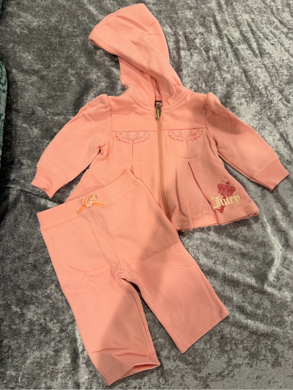 Juicy Couture Pink Hoodie & Pants Set - baby